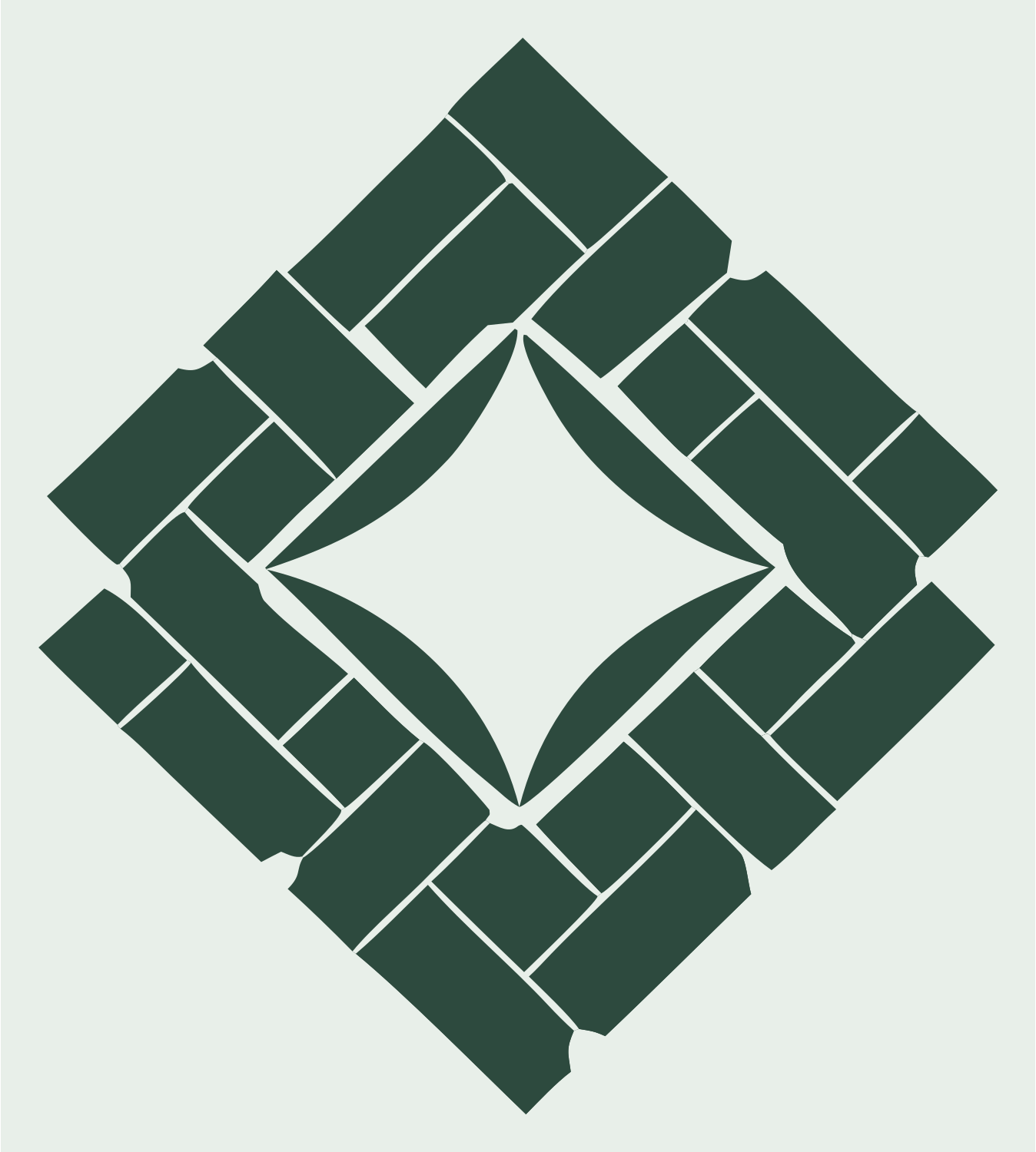 Brick Pattern Diamond Logo #e8efe9/#2d4a3e