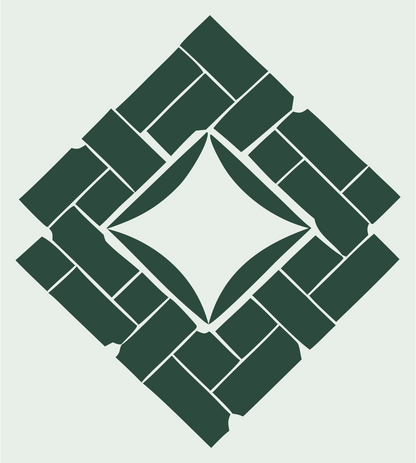 Brick Pattern Diamond Logo #e8efe9/#2d4a3e