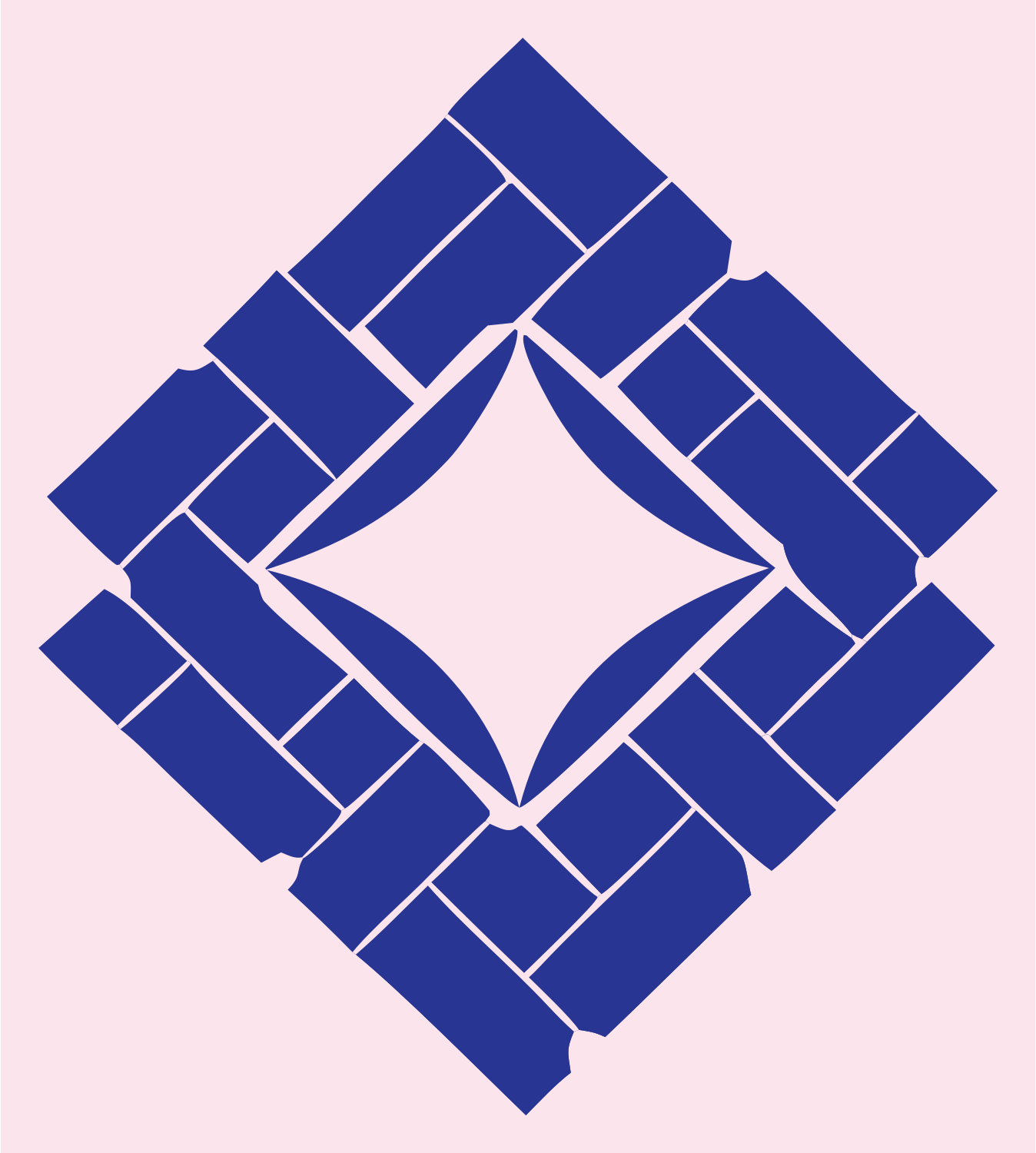 Brick Pattern Diamond Logo #fce4ec/#283593