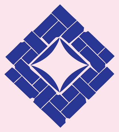 Brick Pattern Diamond Logo #fce4ec/#283593