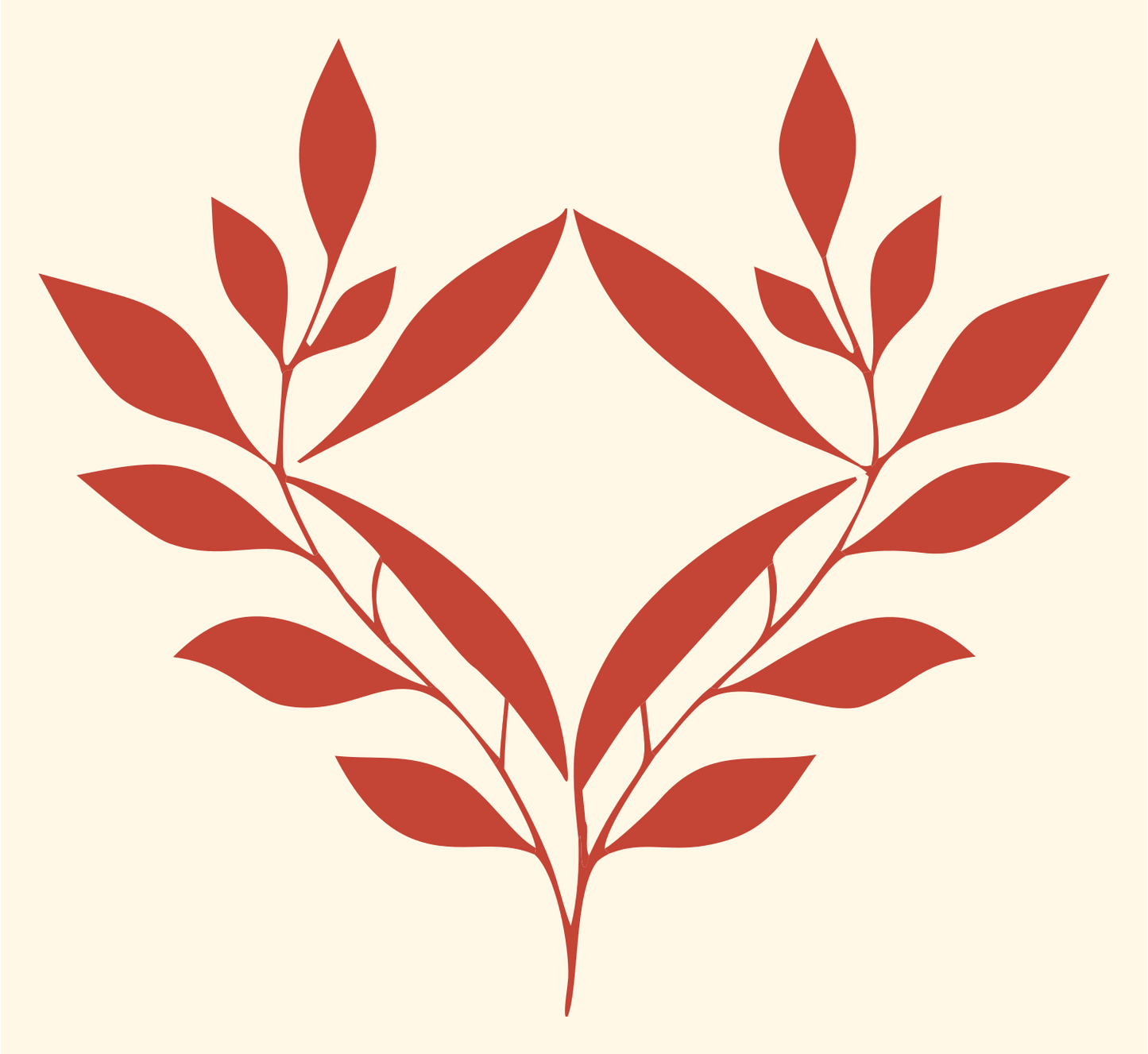 Laurel Branch Diamond Emblem #fff8e7/#c44536