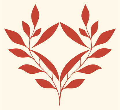 Laurel Branch Diamond Emblem #fff8e7/#c44536