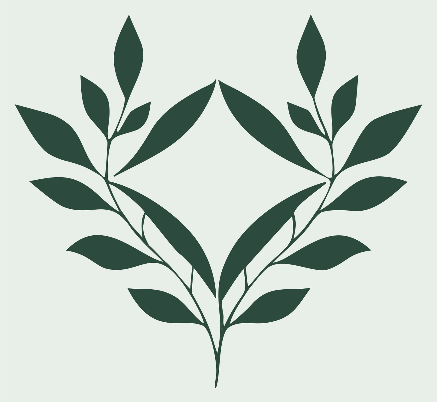 Laurel Branch Diamond Emblem #e8efe9/#2d4a3e
