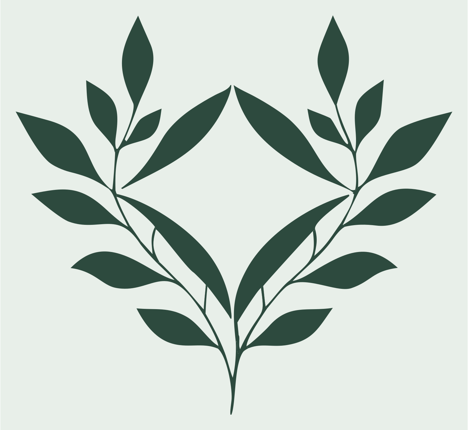 Laurel Branch Diamond Emblem #e8efe9/#2d4a3e