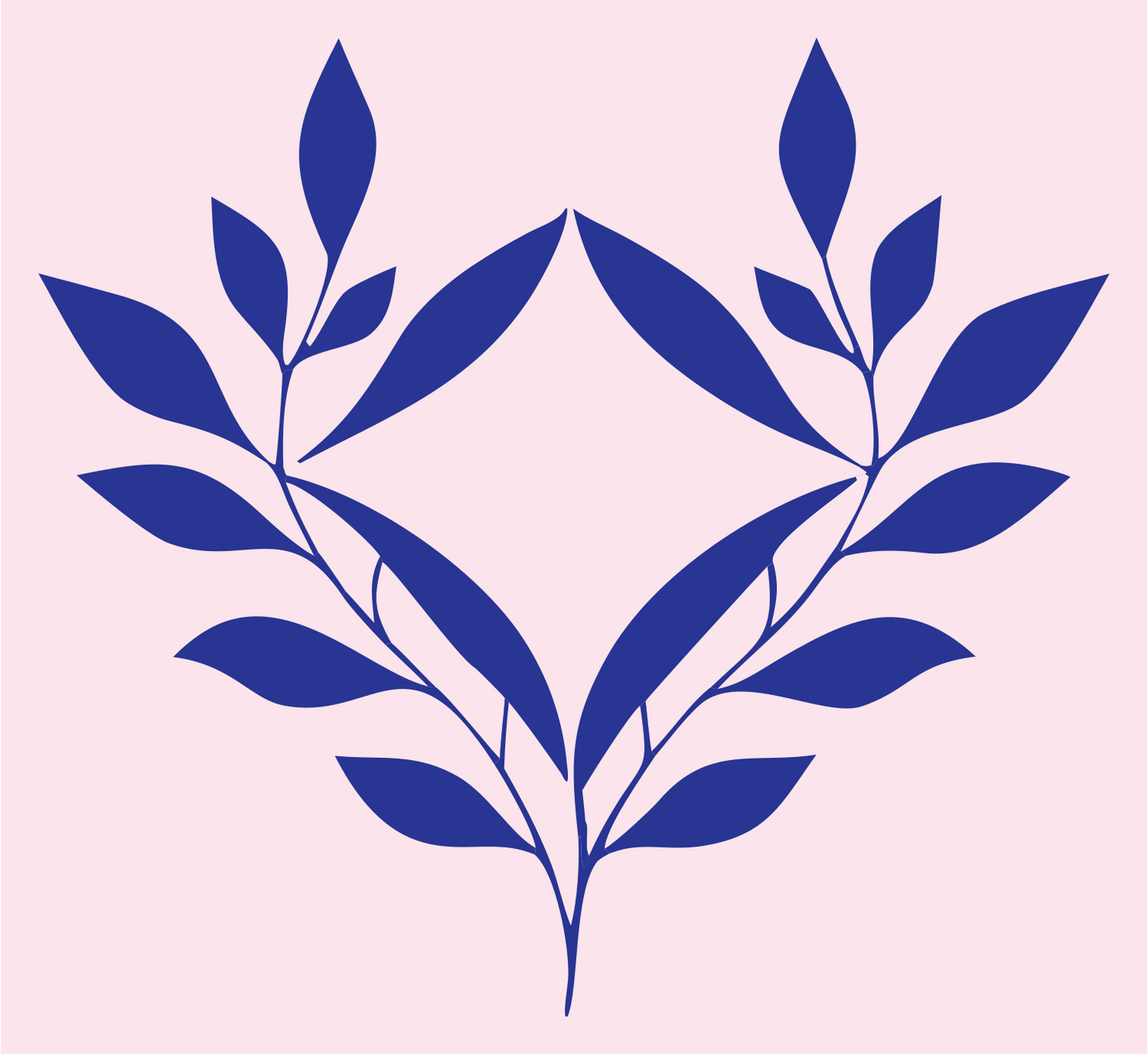 Laurel Branch Diamond Emblem #fce4ec/#283593