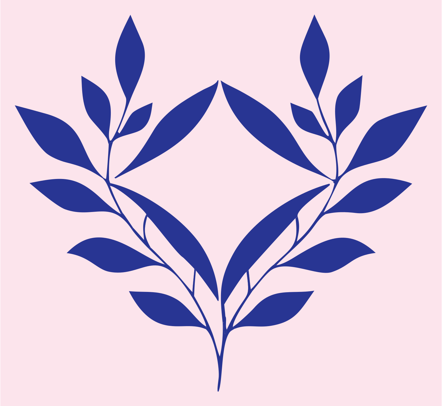 Laurel Branch Diamond Emblem #fce4ec/#283593