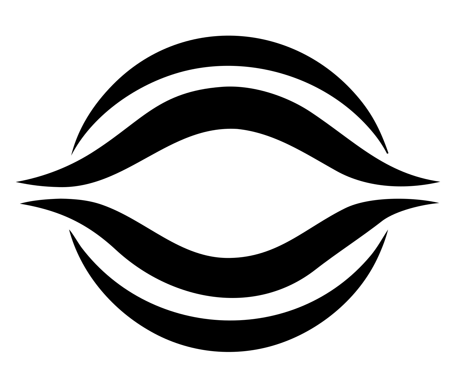 Negative Space Wave Lens Logo #ffffff/#000000