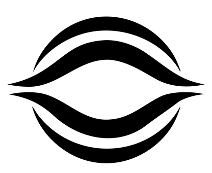 Negative Space Wave Lens Logo #ffffff/#000000