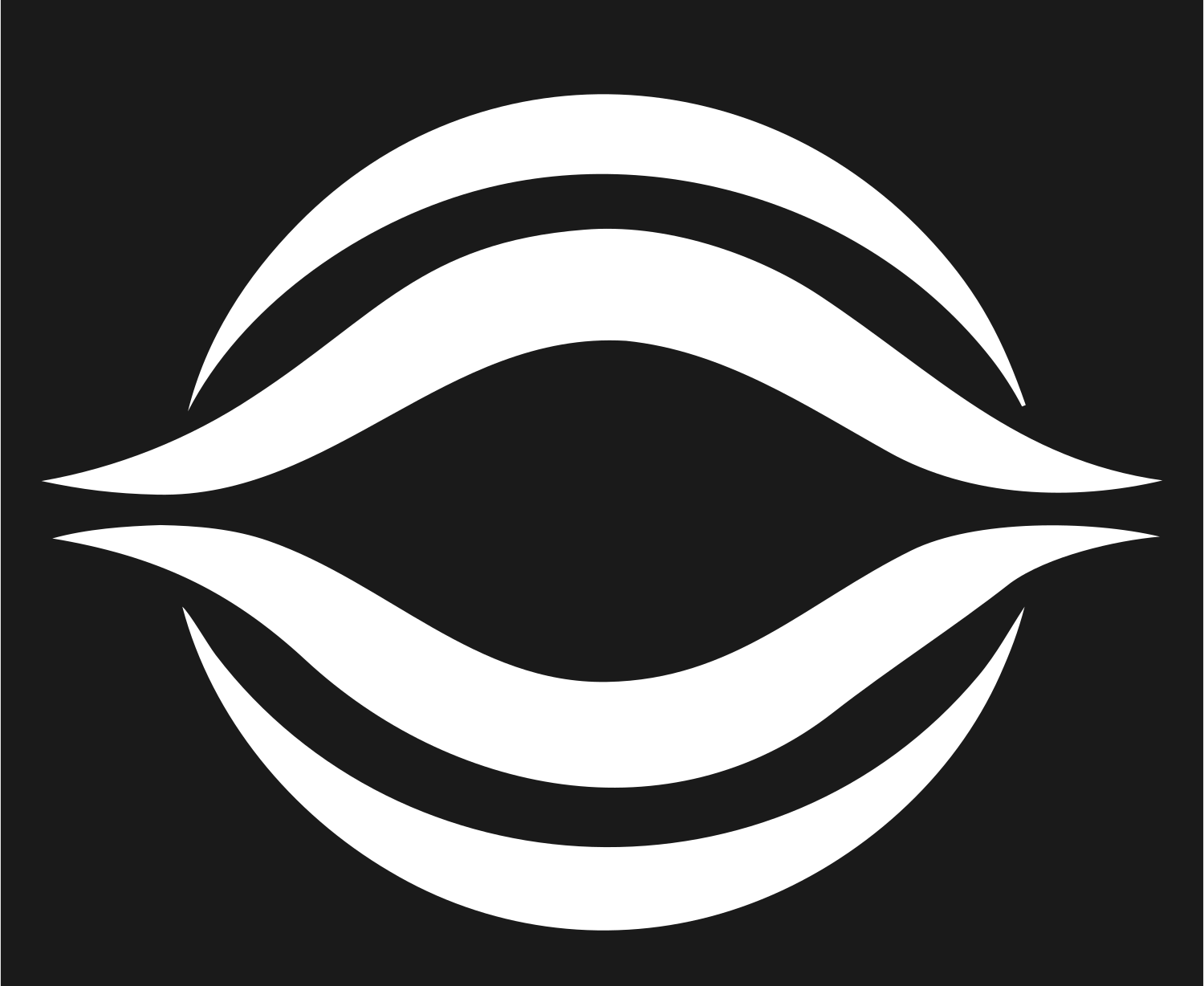 Negative Space Wave Lens Logo #1a1a1a/#ffffff