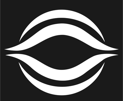 Negative Space Wave Lens Logo #1a1a1a/#ffffff