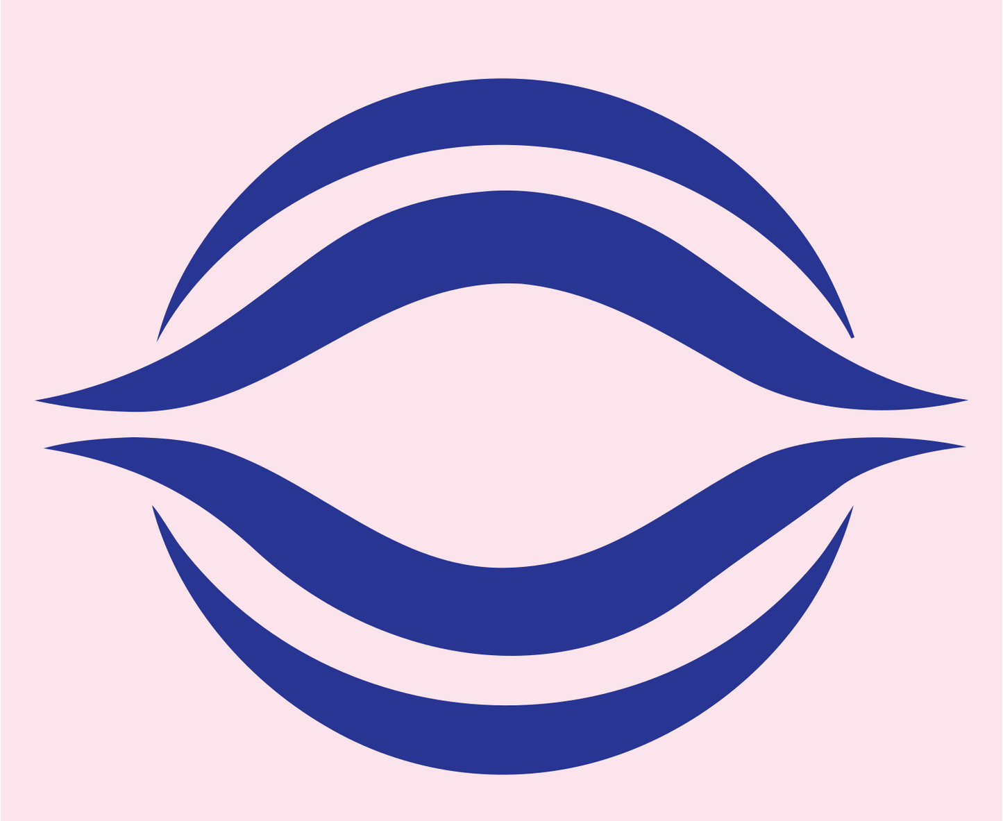 Negative Space Wave Lens Logo #fce4ec/#283593