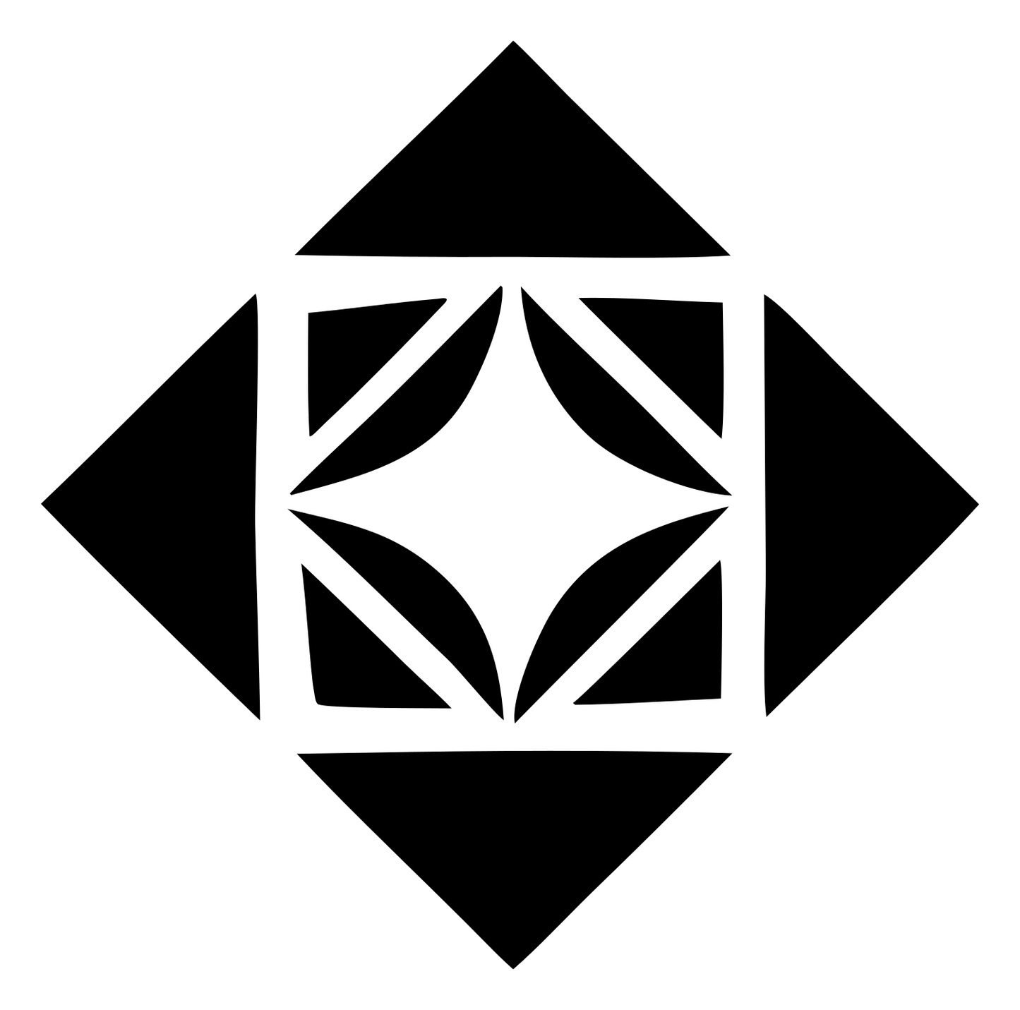 Geometric Diamond Petal Crest #ffffff/#000000
