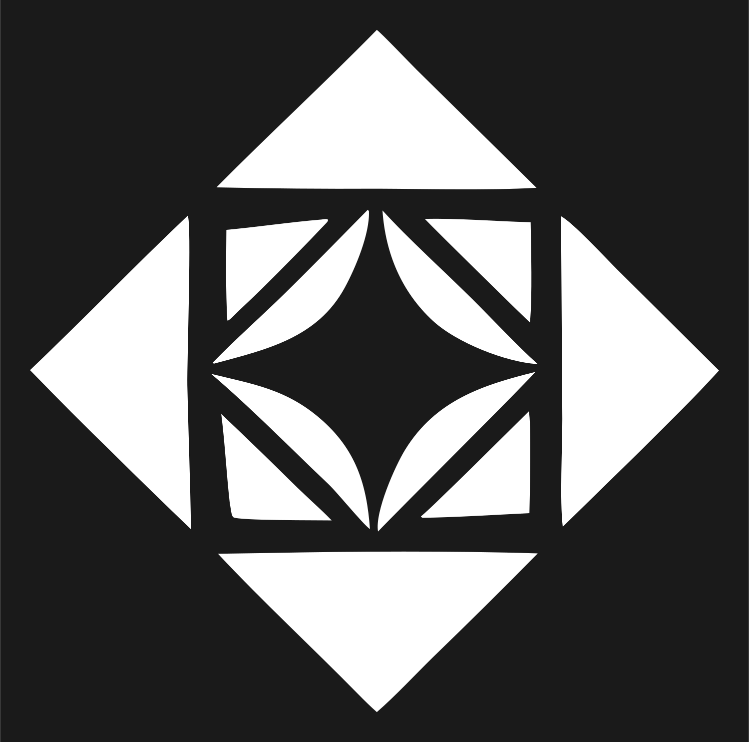 Geometric Diamond Petal Crest #1a1a1a/#ffffff