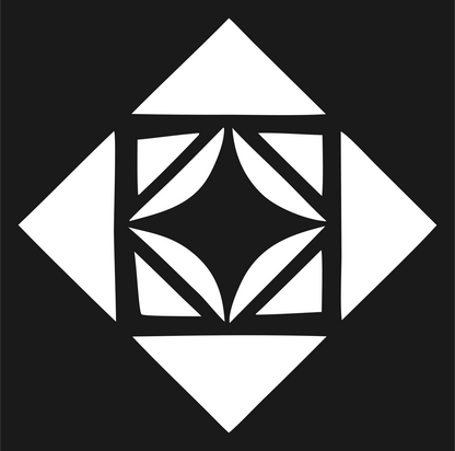 Geometric Diamond Petal Crest #1a1a1a/#ffffff