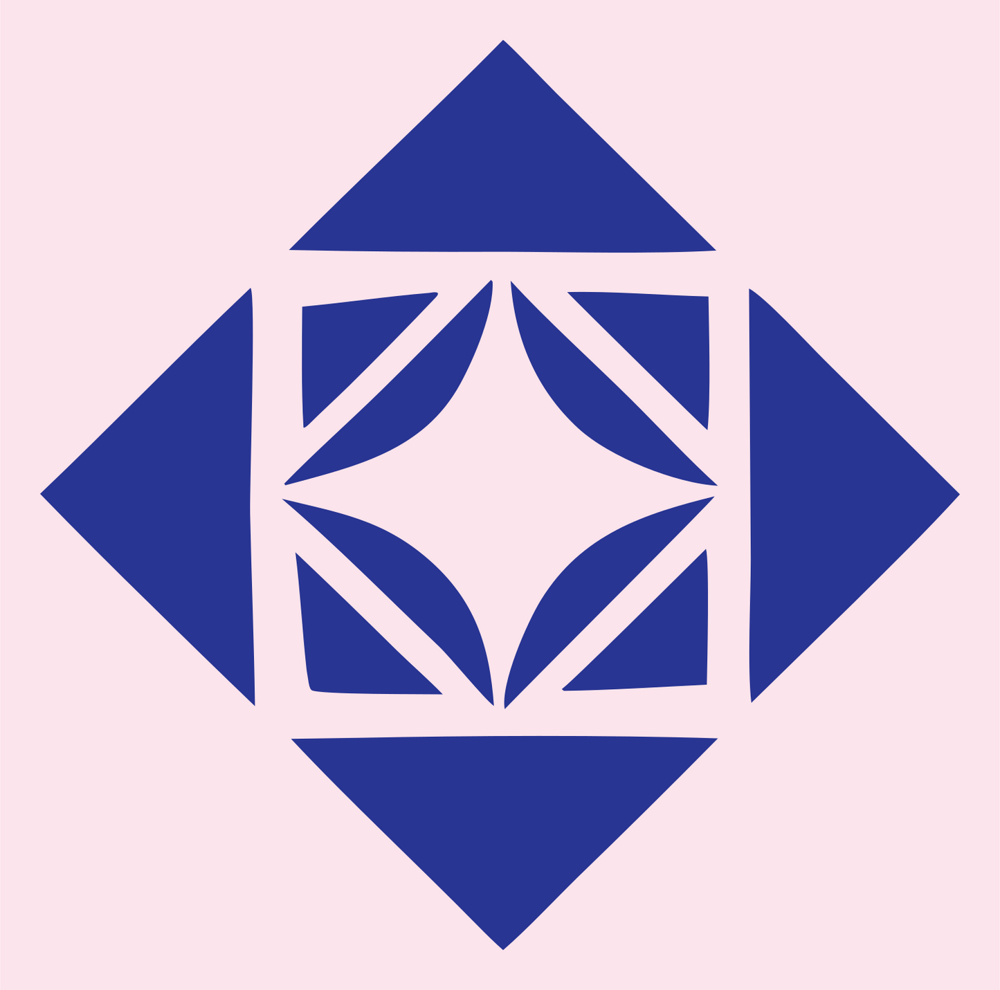 Geometric Diamond Petal Crest #fce4ec/#283593