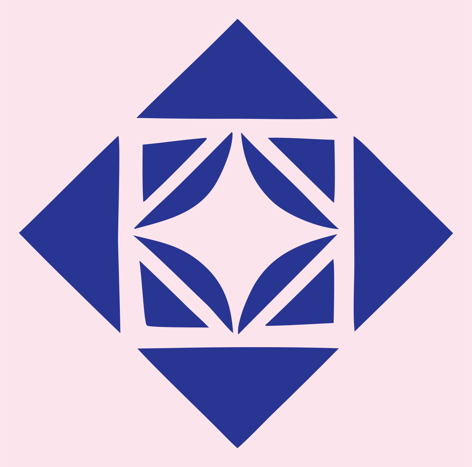 Geometric Diamond Petal Crest #fce4ec/#283593
