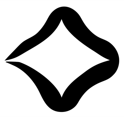 Twisted Diamond Ribbon Logo #ffffff/#000000