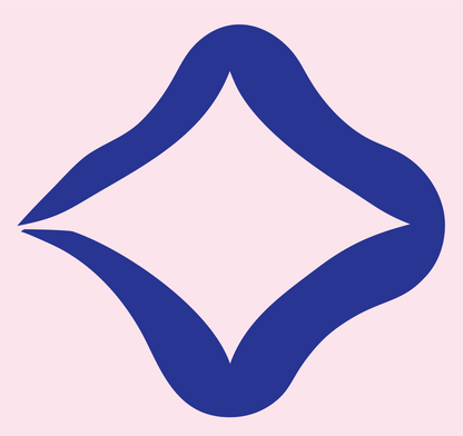 Twisted Diamond Ribbon Logo #fce4ec/#283593