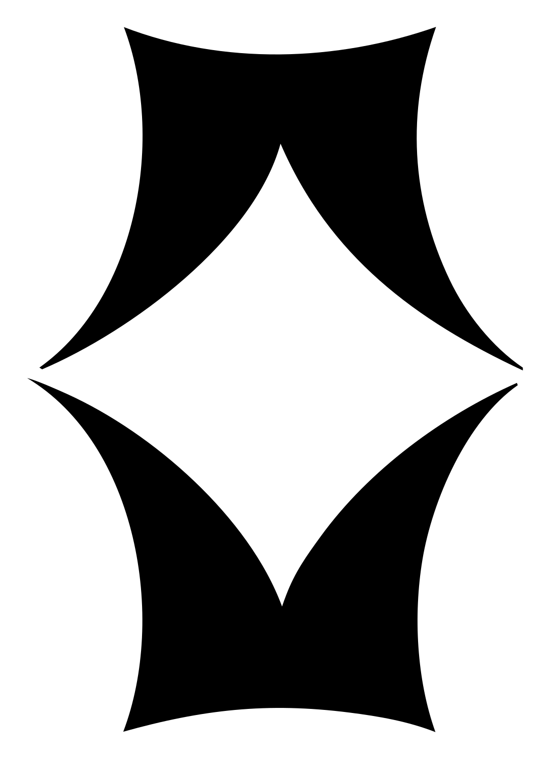 Negative Space Diamond Hourglass Mark #ffffff/#000000