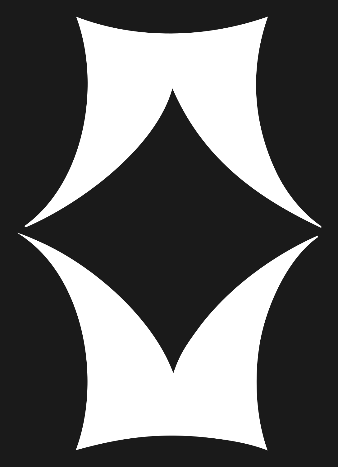 Negative Space Diamond Hourglass Mark #1a1a1a/#ffffff