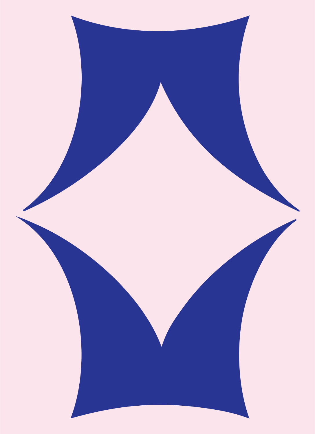 Negative Space Diamond Hourglass Mark #fce4ec/#283593