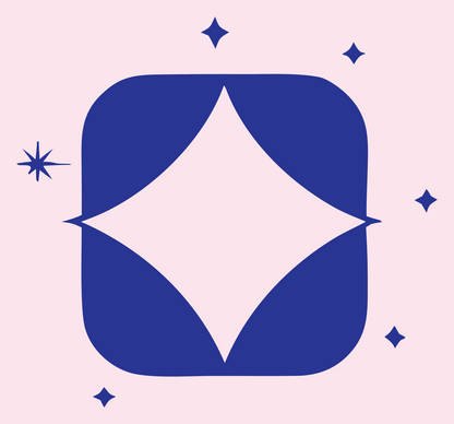 Negative Space Star Square Badge #fce4ec/#283593