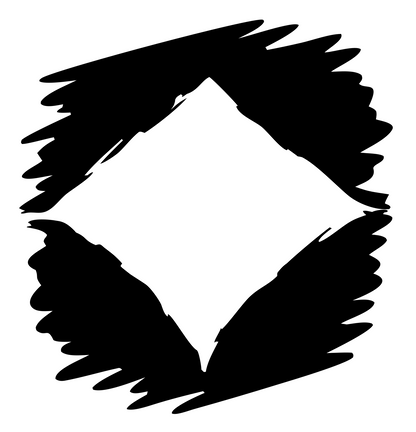 Sketchy Diamond Burst Emblem #ffffff/#000000