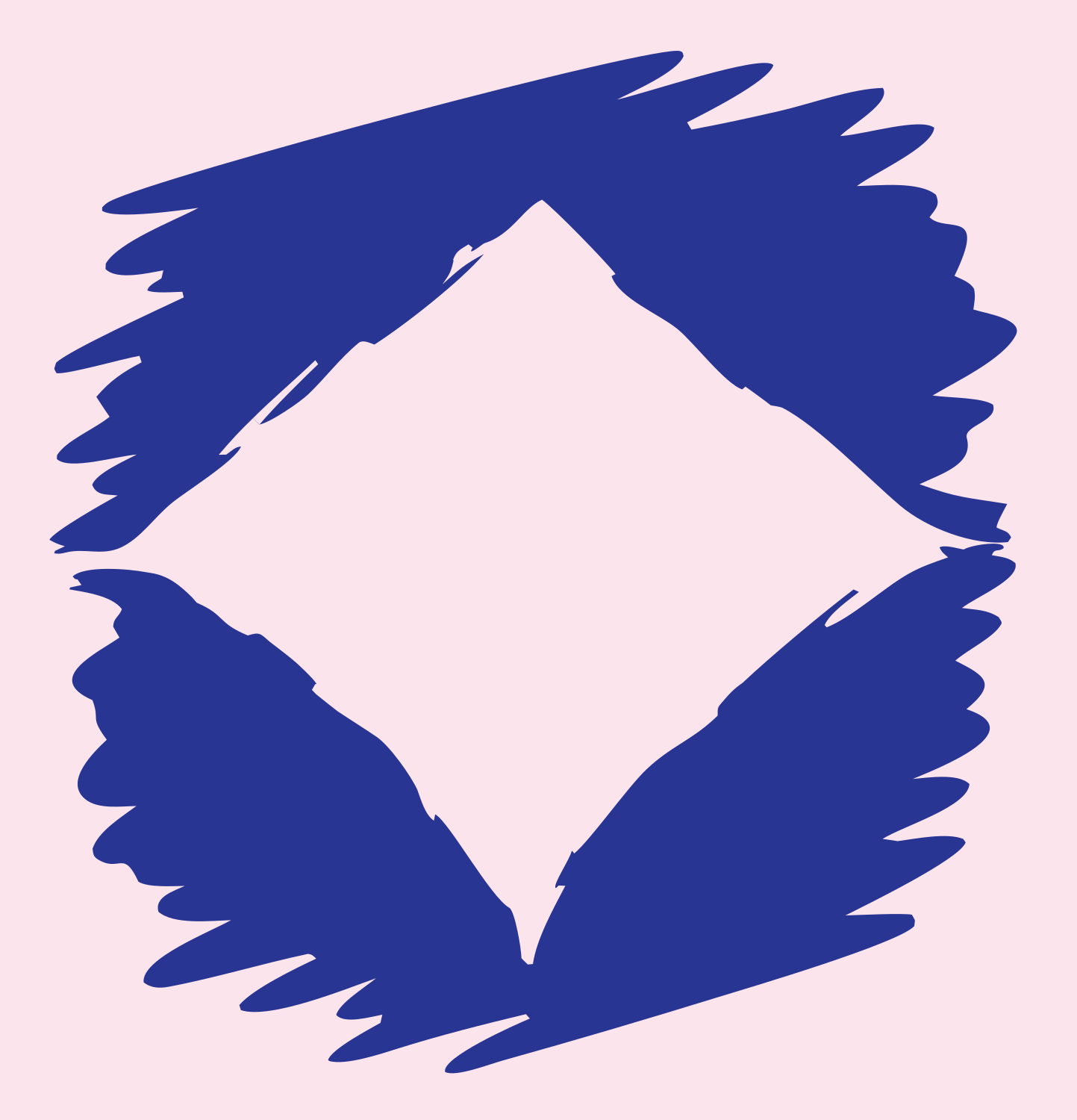 Sketchy Diamond Burst Emblem #fce4ec/#283593