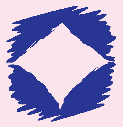Sketchy Diamond Burst Emblem #fce4ec/#283593