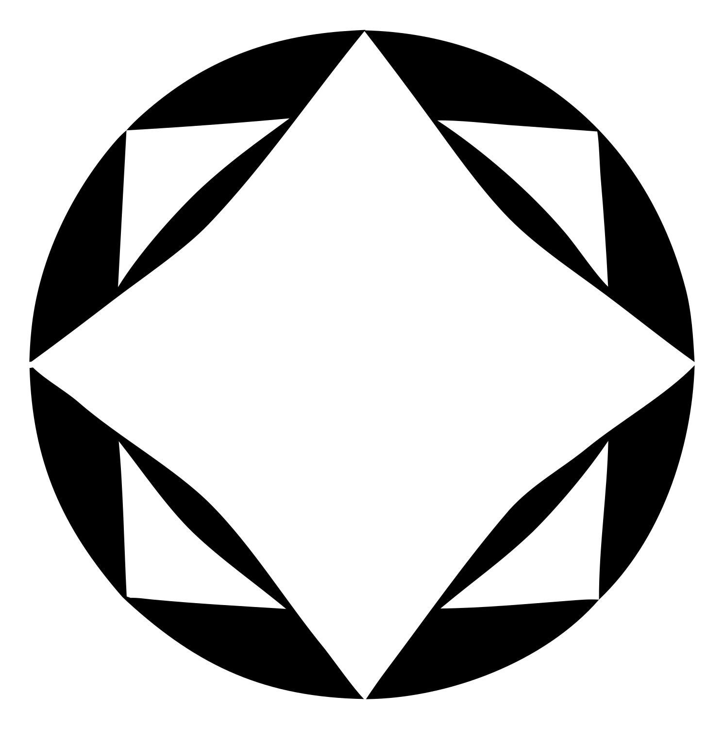 Faceted Diamond Circle Logo #ffffff/#000000