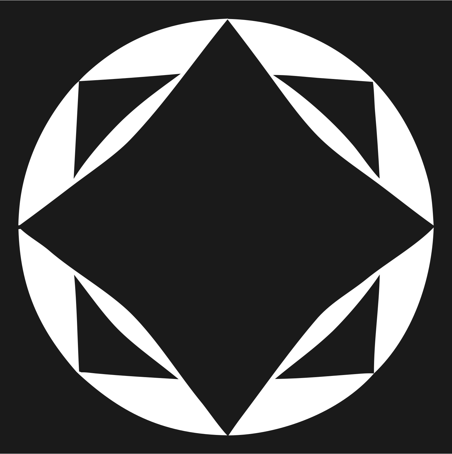 Faceted Diamond Circle Logo #1a1a1a/#ffffff