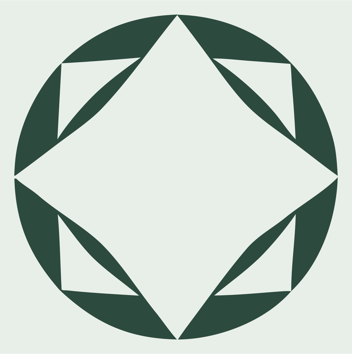 Faceted Diamond Circle Logo #e8efe9/#2d4a3e