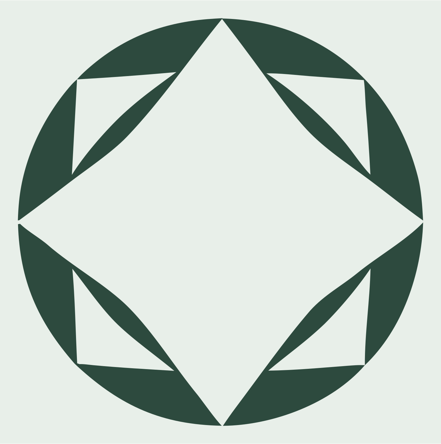 Faceted Diamond Circle Logo #e8efe9/#2d4a3e