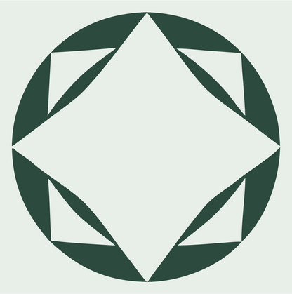 Faceted Diamond Circle Logo #e8efe9/#2d4a3e