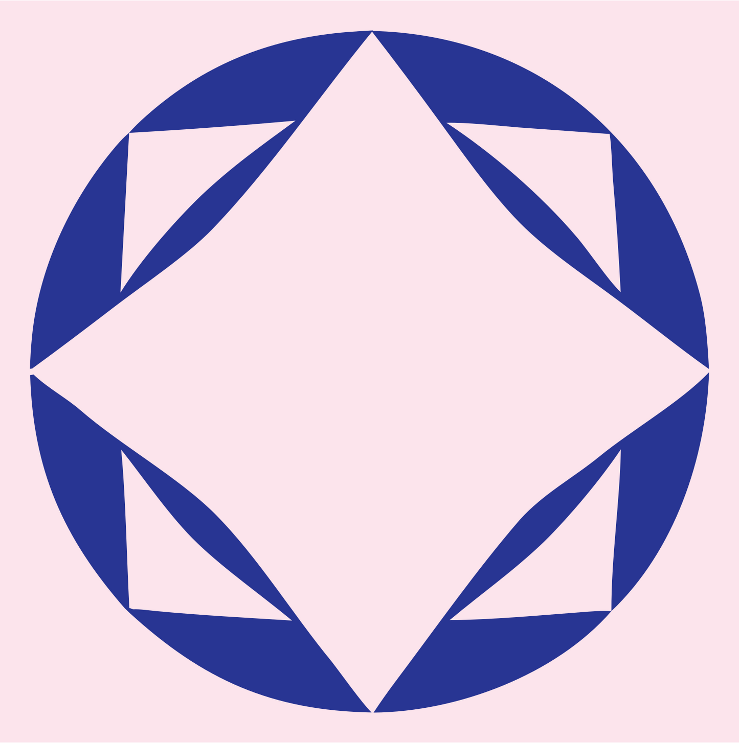 Faceted Diamond Circle Logo #fce4ec/#283593