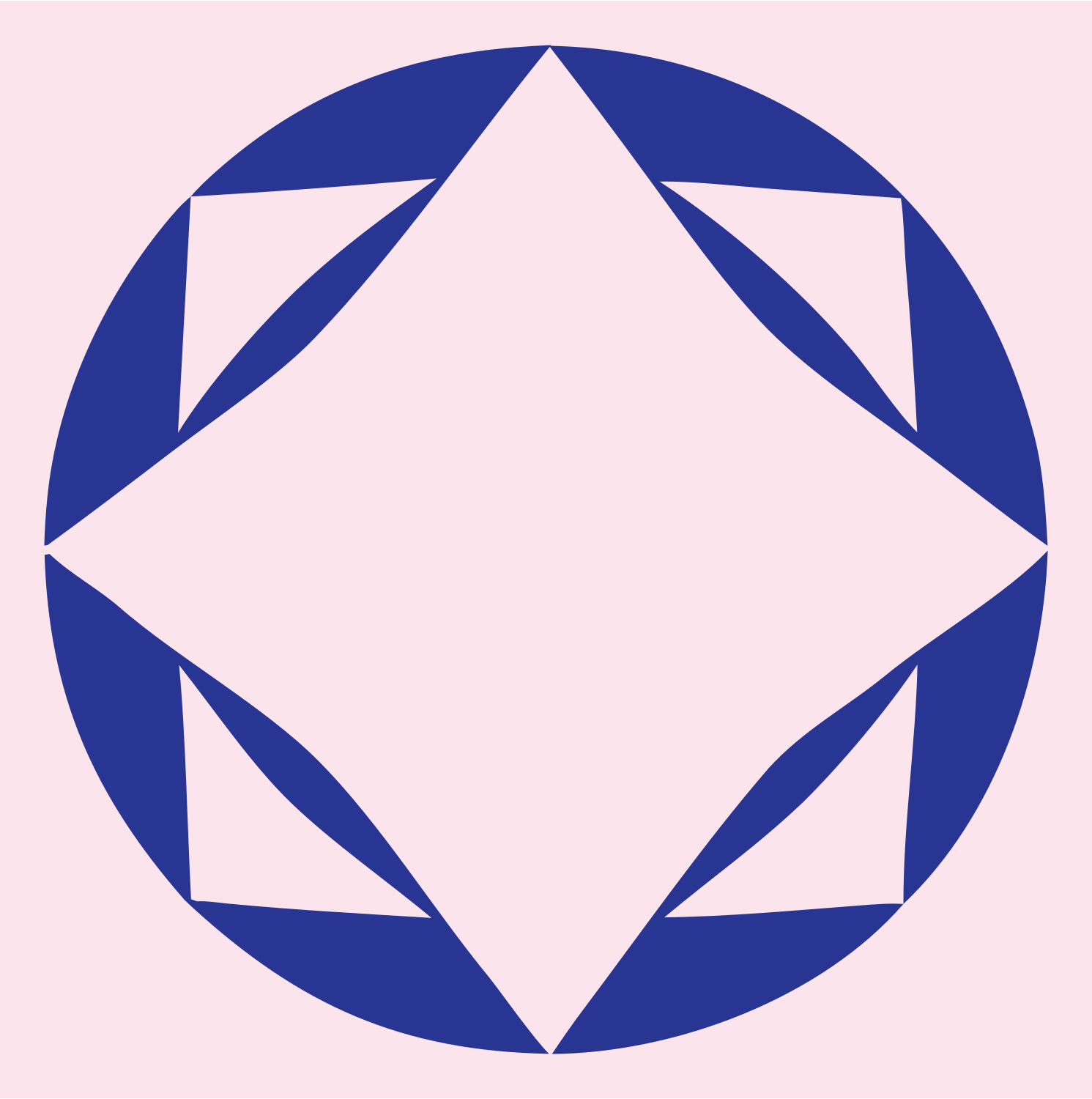 Faceted Diamond Circle Logo #fce4ec/#283593