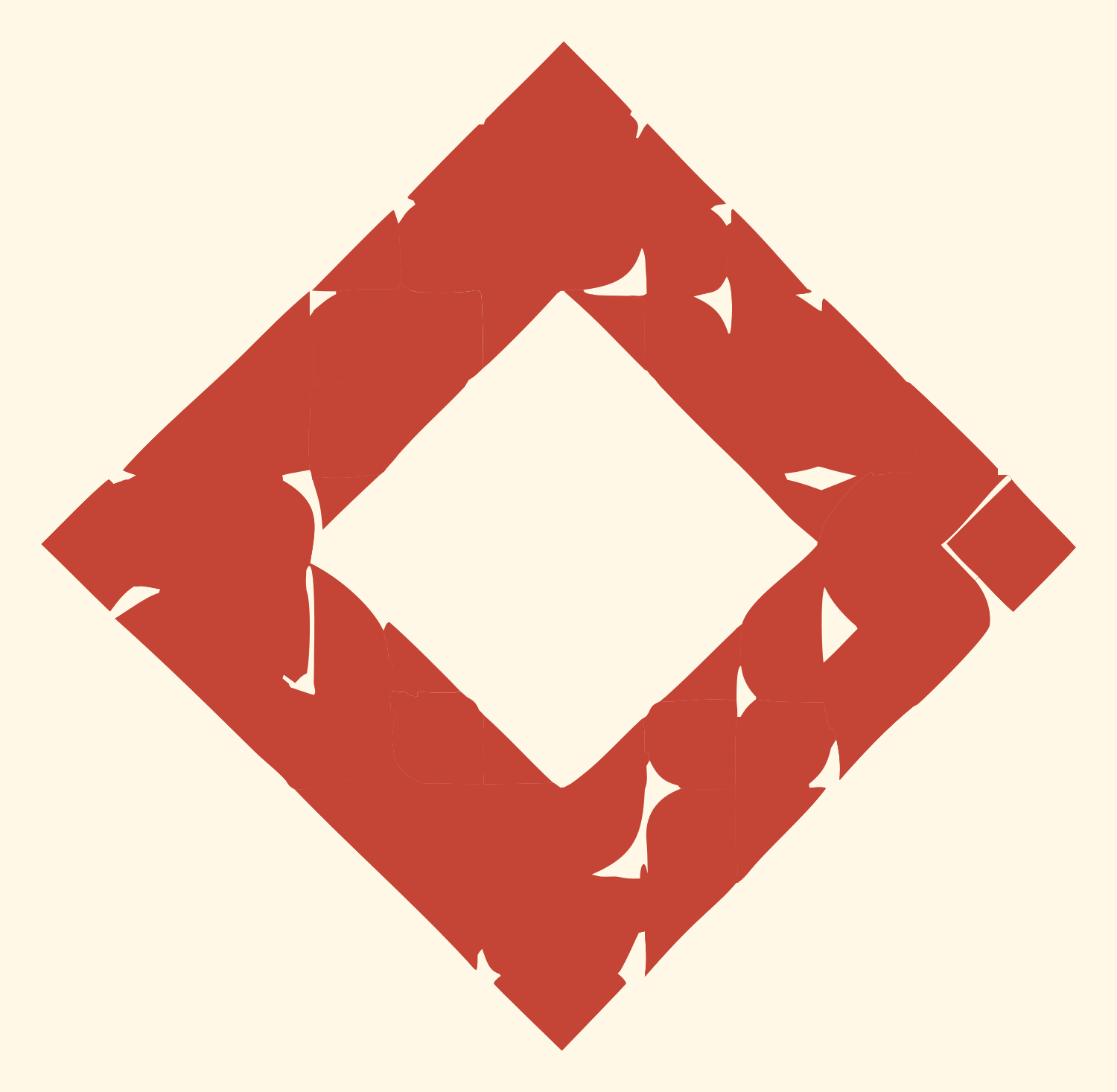 Chunky Diamond Frame Logo #fff8e7/#c44536