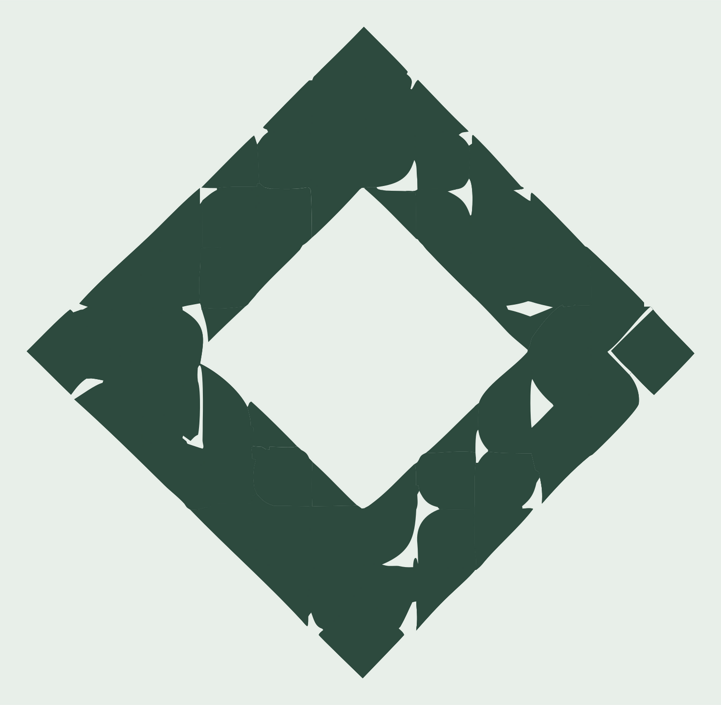 Chunky Diamond Frame Logo #e8efe9/#2d4a3e