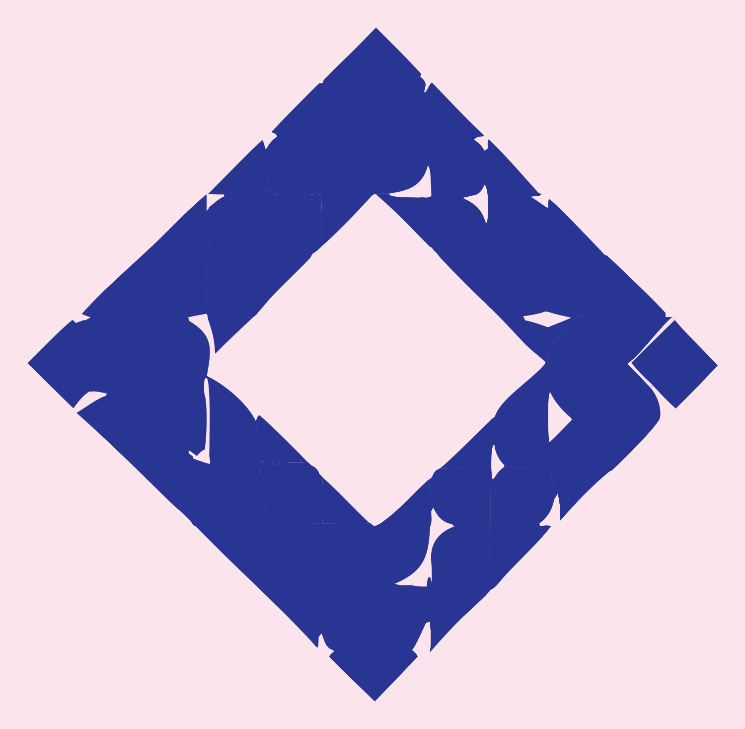 Chunky Diamond Frame Logo #fce4ec/#283593