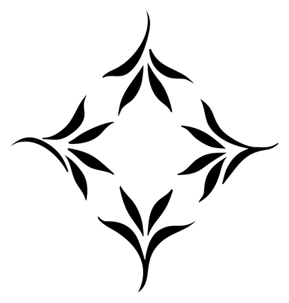 Leaf Spray Diamond Crest #ffffff/#000000