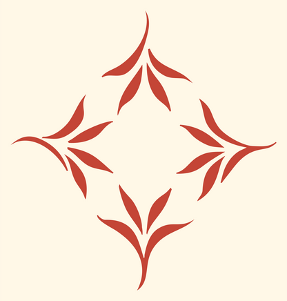 Leaf Spray Diamond Crest #fff8e7/#c44536