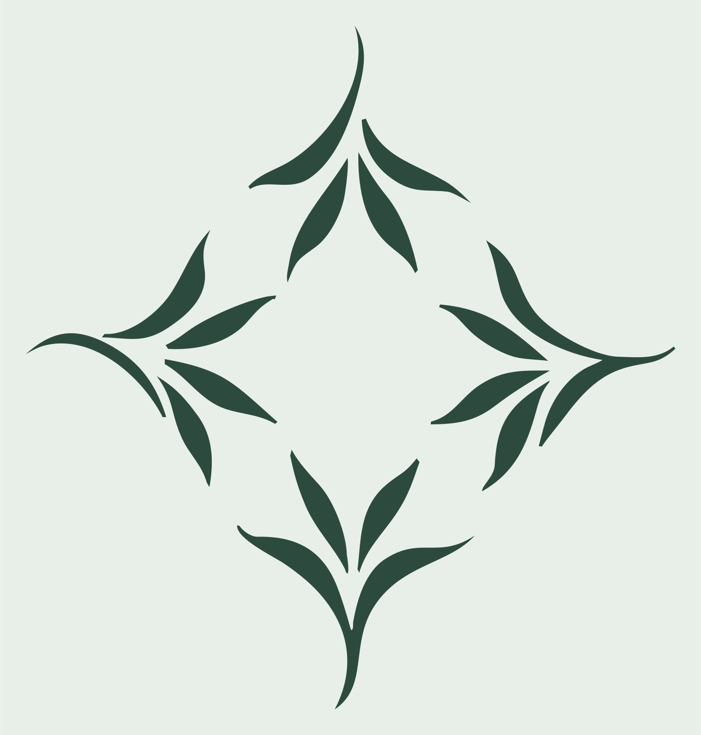 Leaf Spray Diamond Crest #e8efe9/#2d4a3e