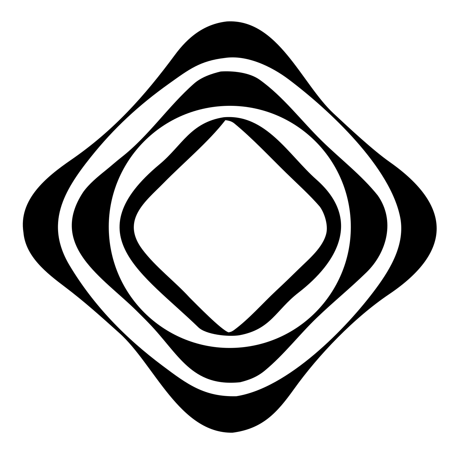 Nested Diamond Rings Badge #ffffff/#000000