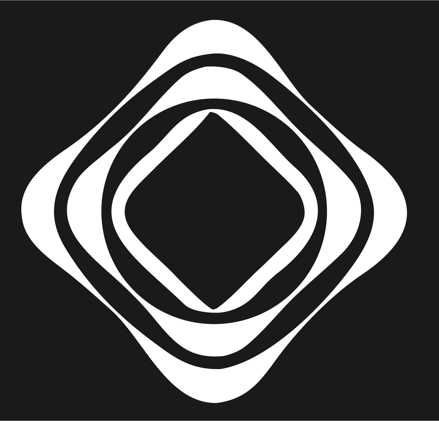 Nested Diamond Rings Badge #1a1a1a/#ffffff