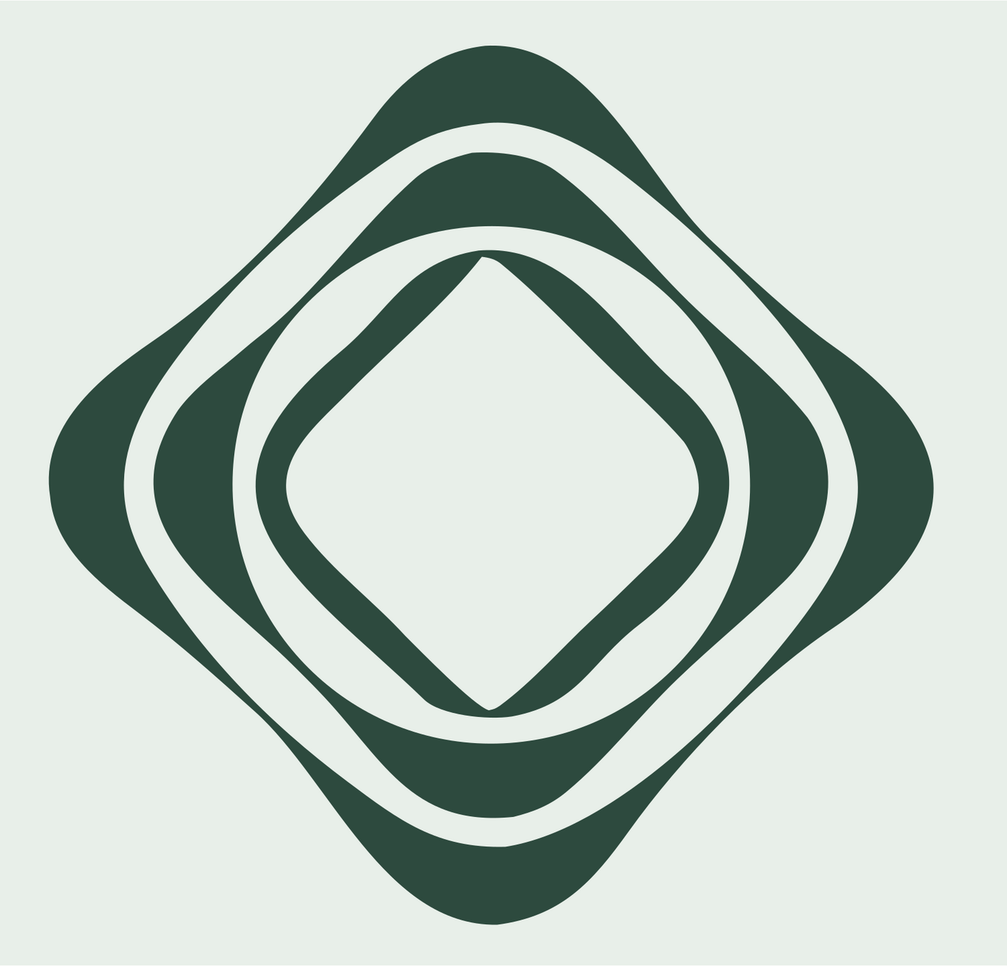 Nested Diamond Rings Badge #e8efe9/#2d4a3e