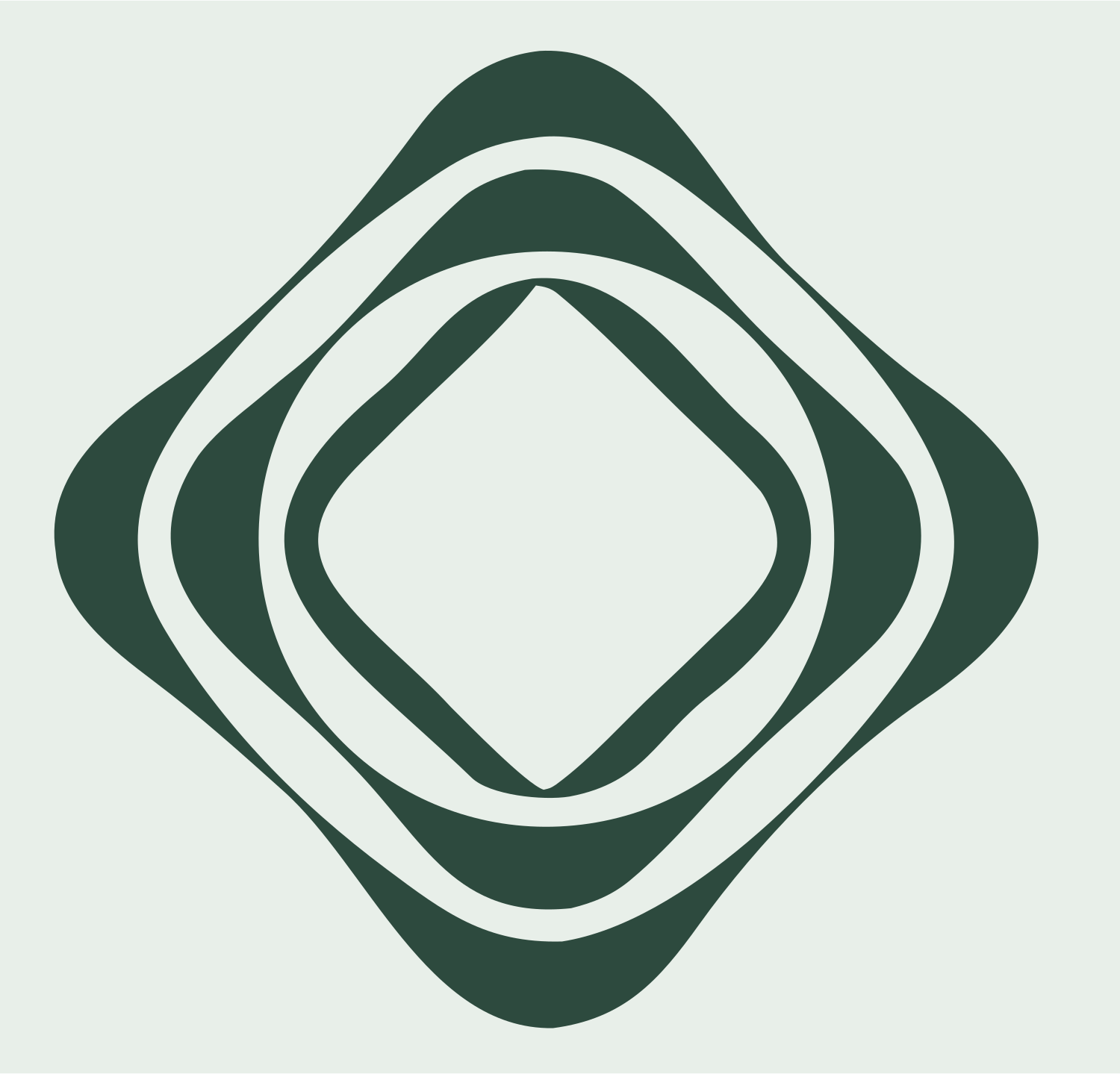 Nested Diamond Rings Badge #e8efe9/#2d4a3e