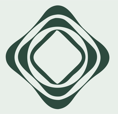 Nested Diamond Rings Badge #e8efe9/#2d4a3e