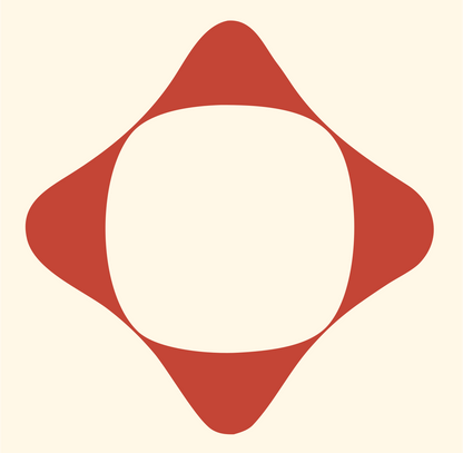 Heavy Diamond Cutout Badge #fff8e7/#c44536