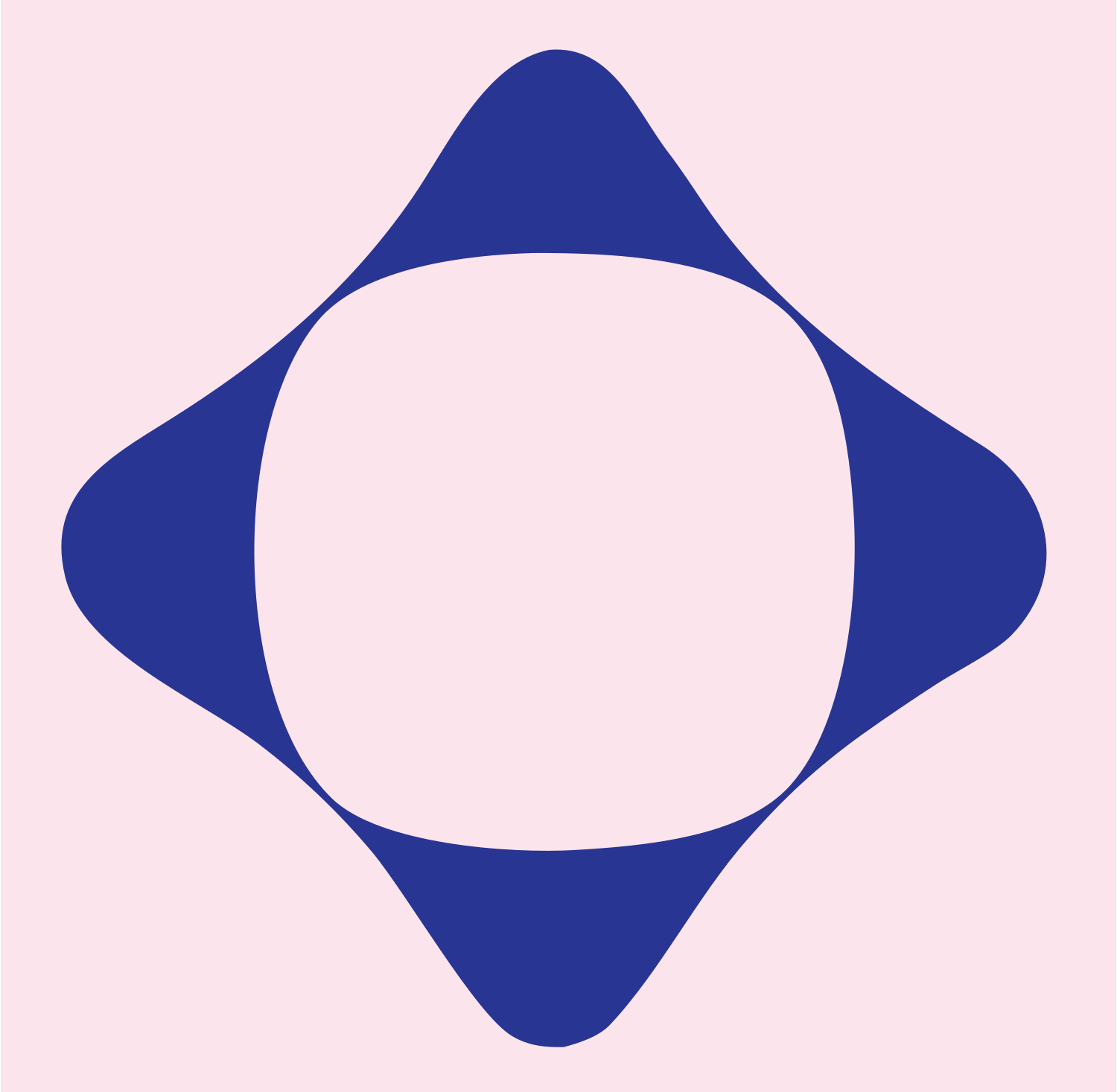 Heavy Diamond Cutout Badge #fce4ec/#283593