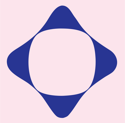 Heavy Diamond Cutout Badge #fce4ec/#283593